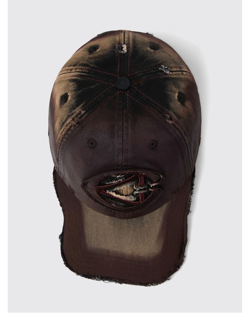 CAMPERLAB Black Distorted Washed Sprayed Used Cotton Hat