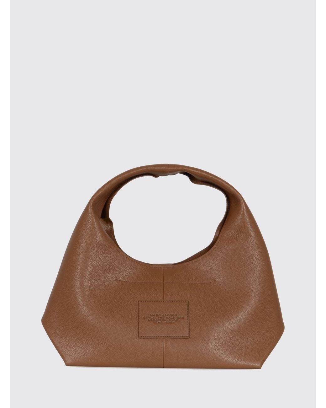 Marc Jacobs Brown The Sack Full-Grain Leather Handbag With Removable Pouch