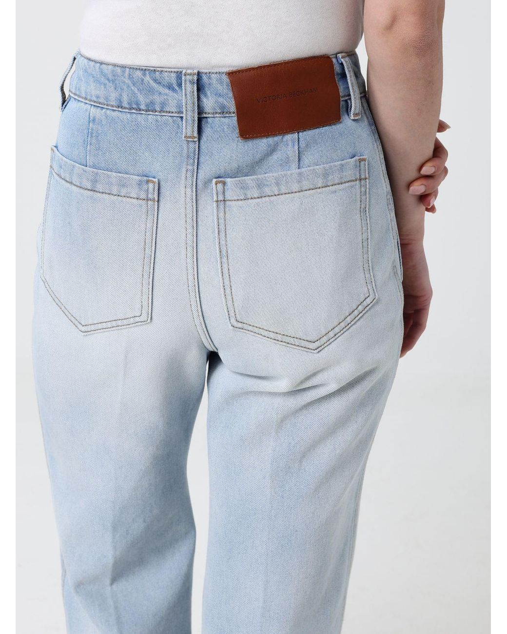 Victoria Beckham Blue Palazzo Denim Jeans
