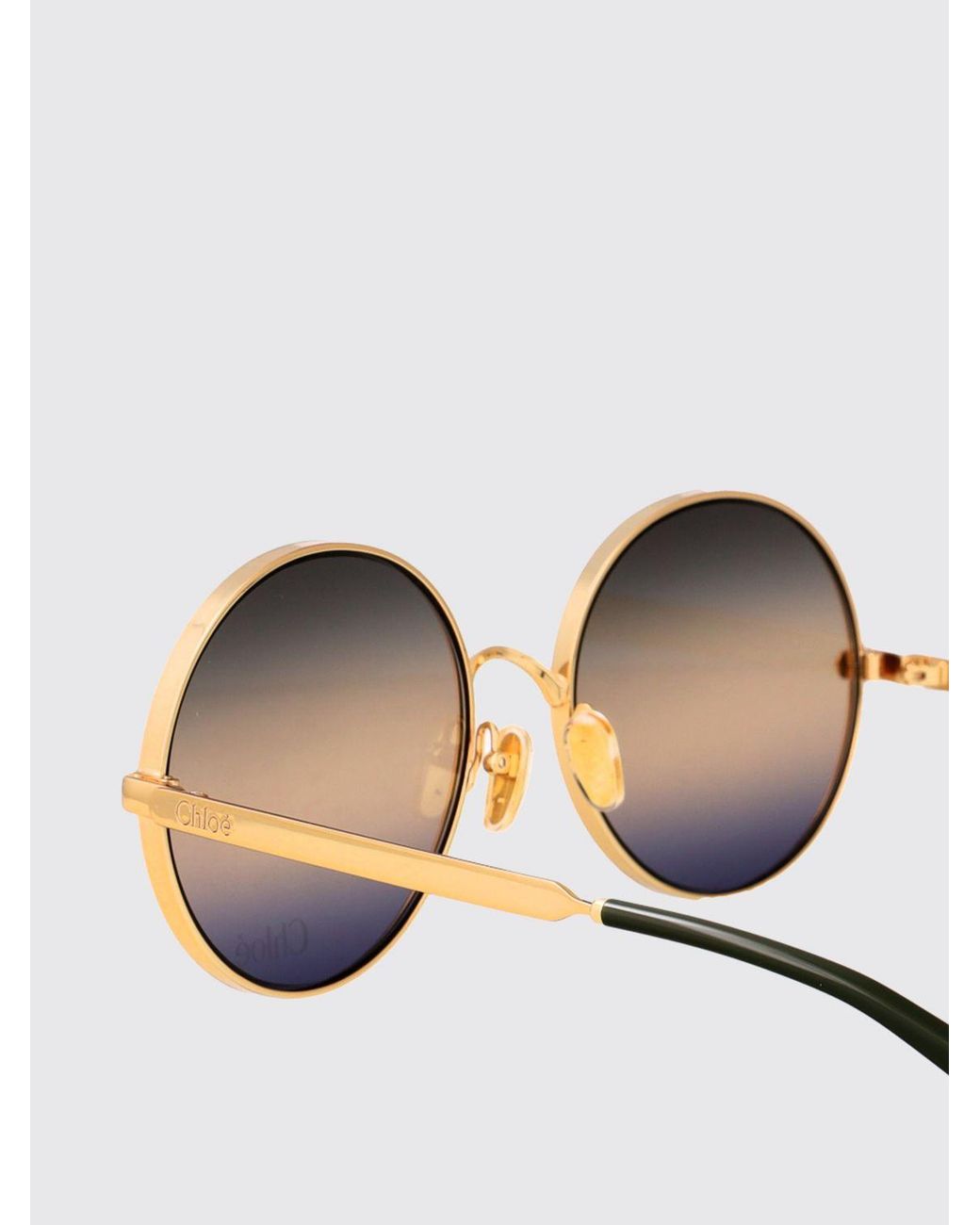 Chloé Gray ChloÉ Metal Sunglasses With Rounded Frame And Metal Bridge