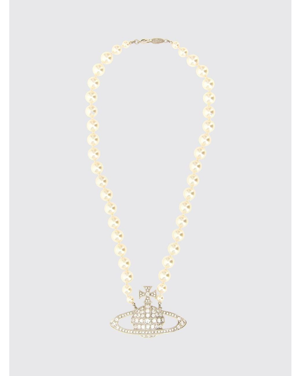 Vivienne Westwood White Orb Choker With Faux Pearls And Crystals