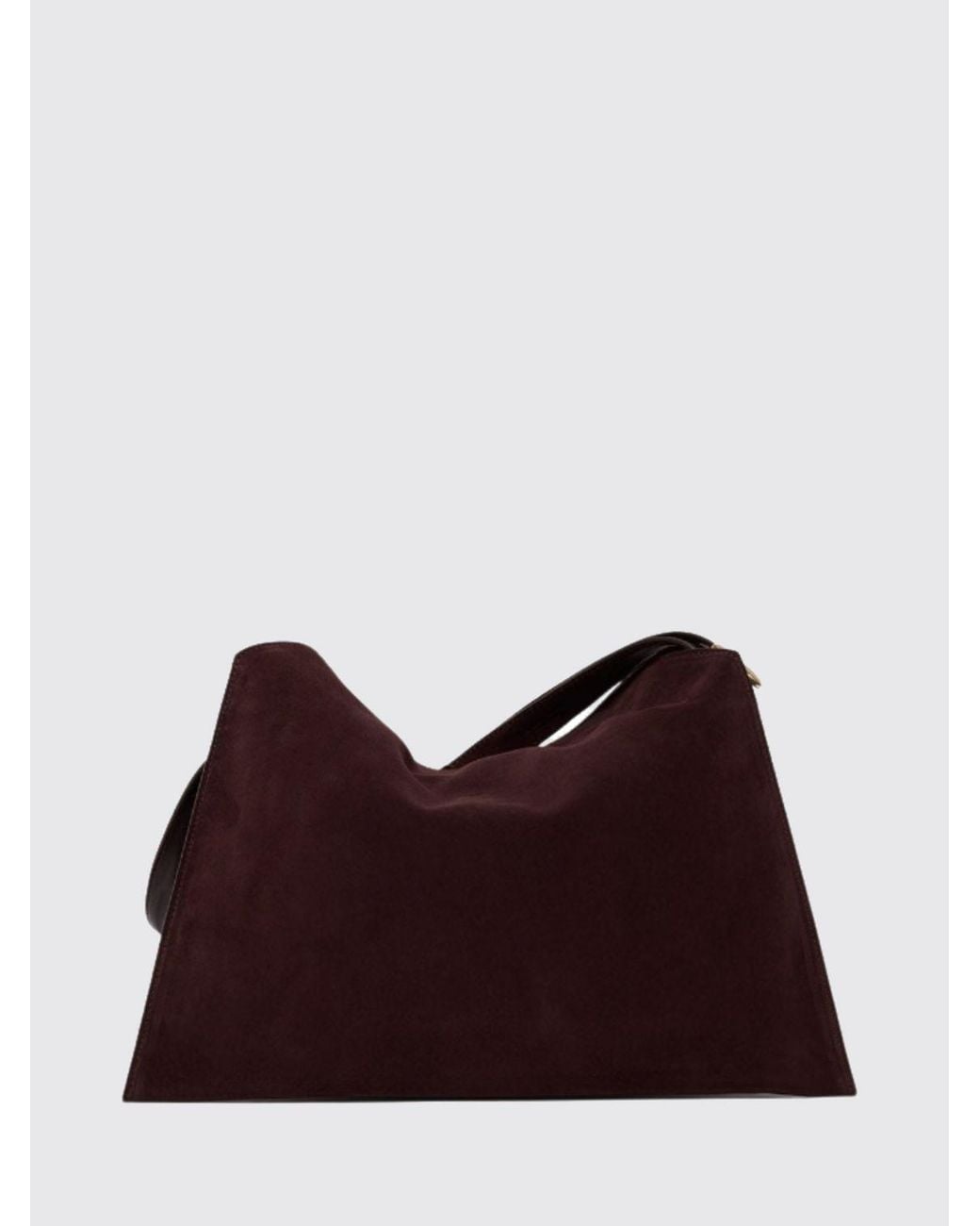 Orciani Purple Trinity Suede Calfskin Shoulder Bag With Adjustable Handle