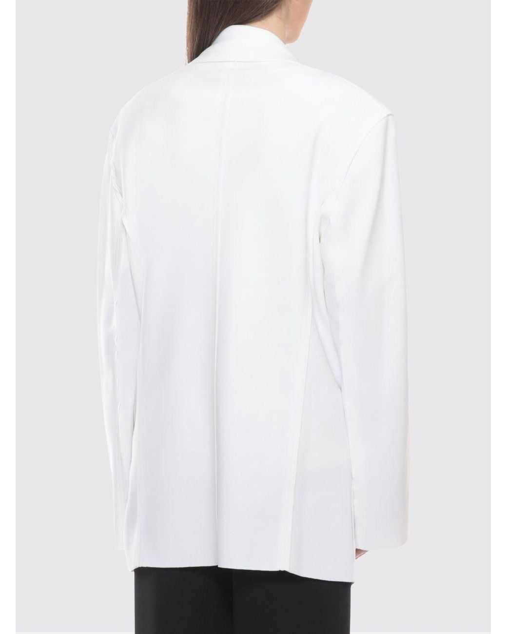 Norma Kamali White Single Breasted Polyester Blazer