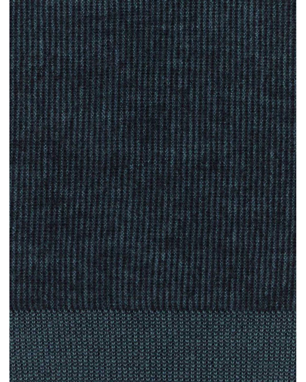 Brioni Blue Cashmere And Wool Blend Turtleneck Sweater With Ribbed Trims for men
