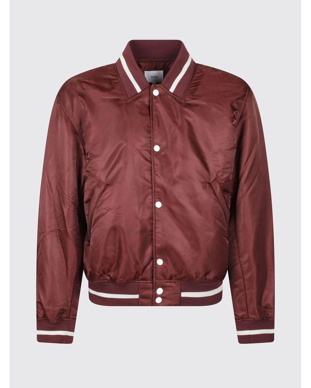 Rhude Red Water-Repellent Nylon Bomber Jacket With Contrast Piping for men