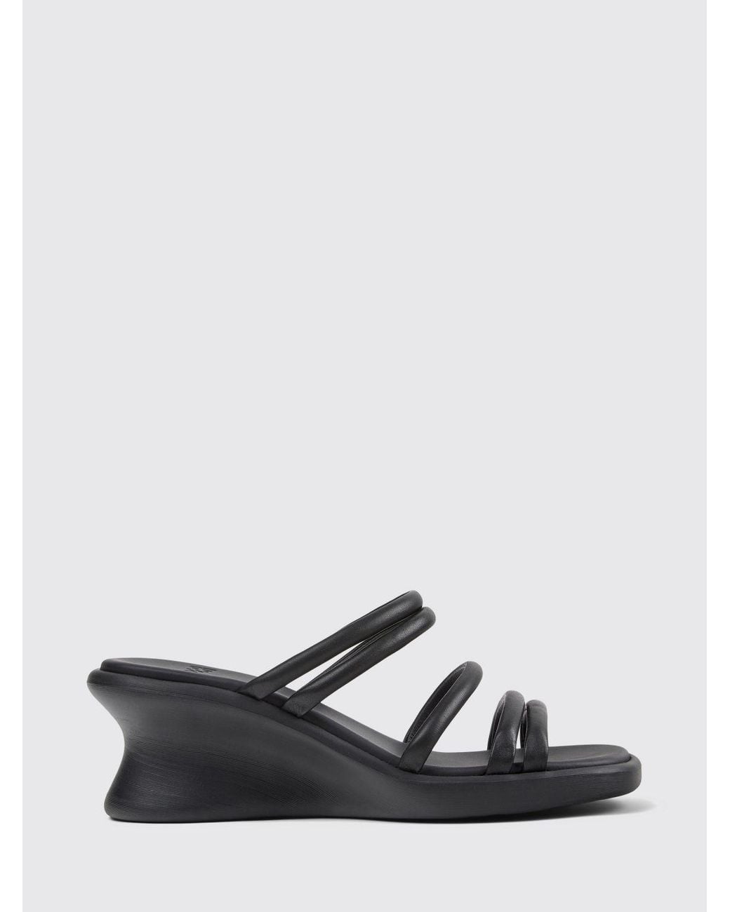 Camper White Louise Leather Wedge Sandals