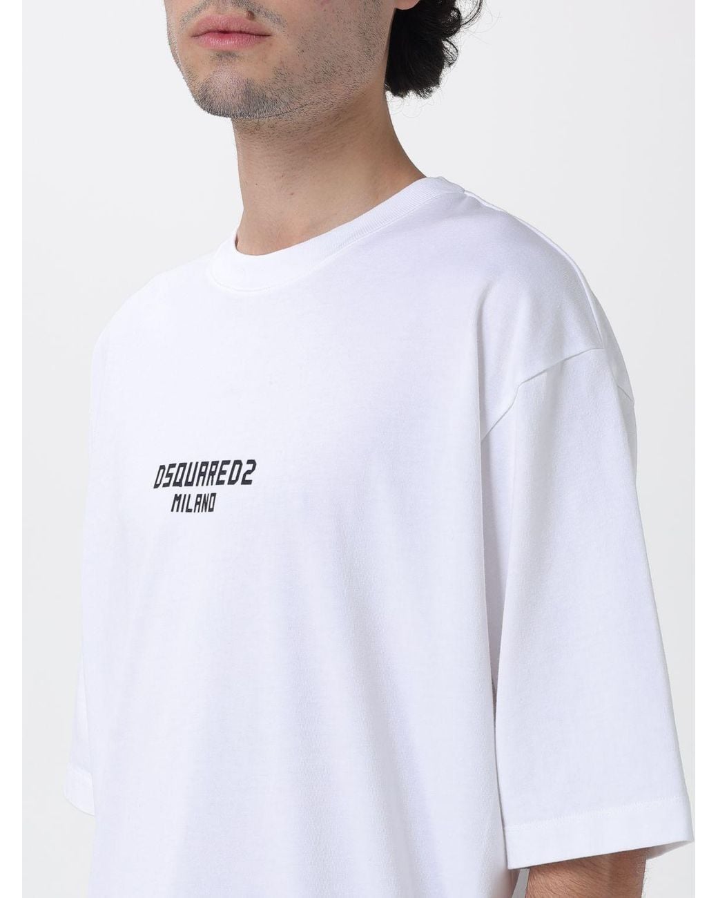 DSquared² White Cotton T-Shirt With Logo for men