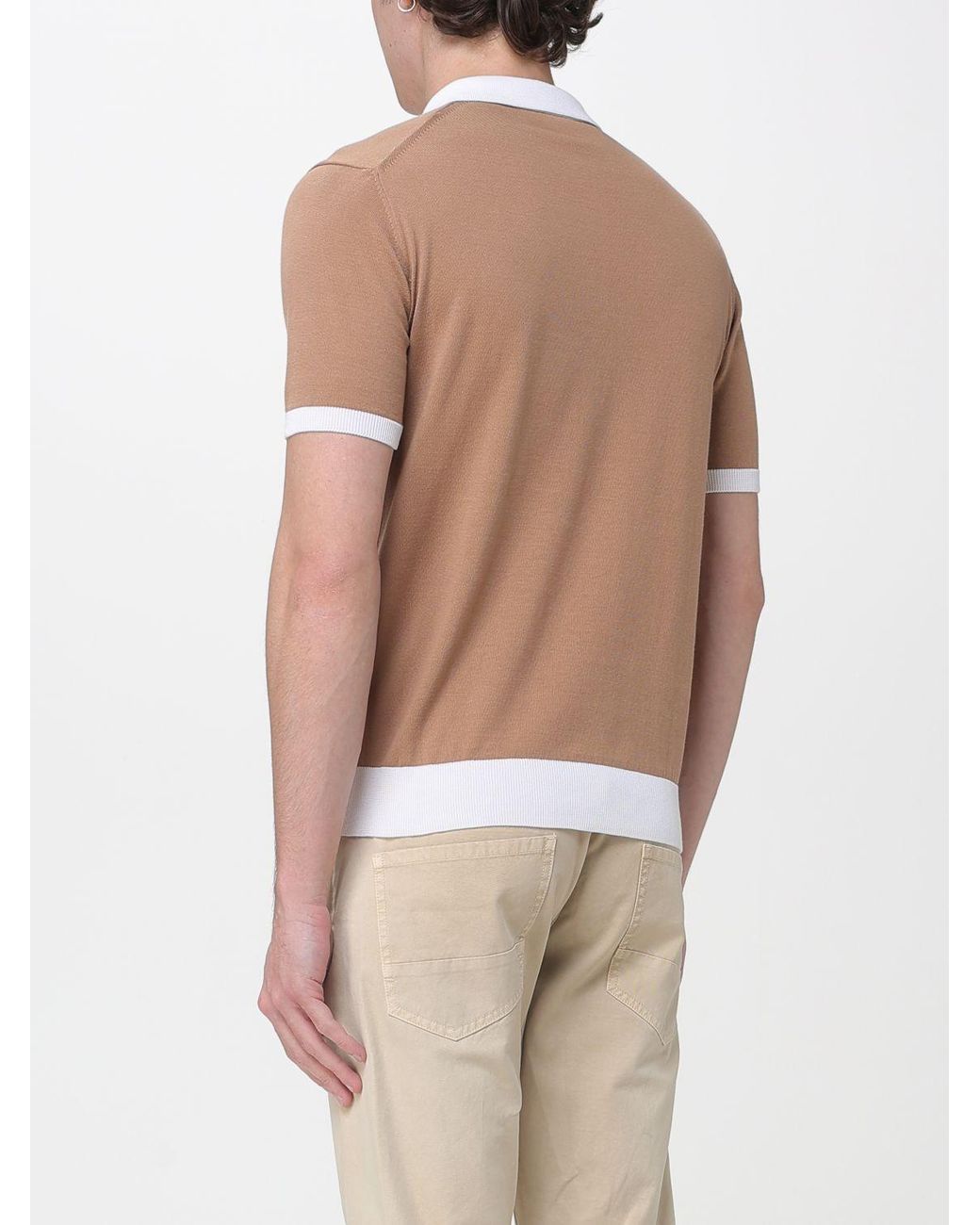 Peuterey White Cotton Knit Polo Shirt for men