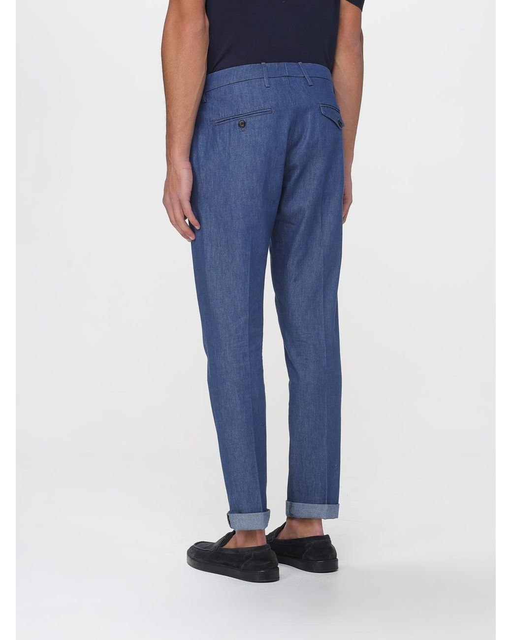 Dondup Blue Cotton Chino Trousers for men
