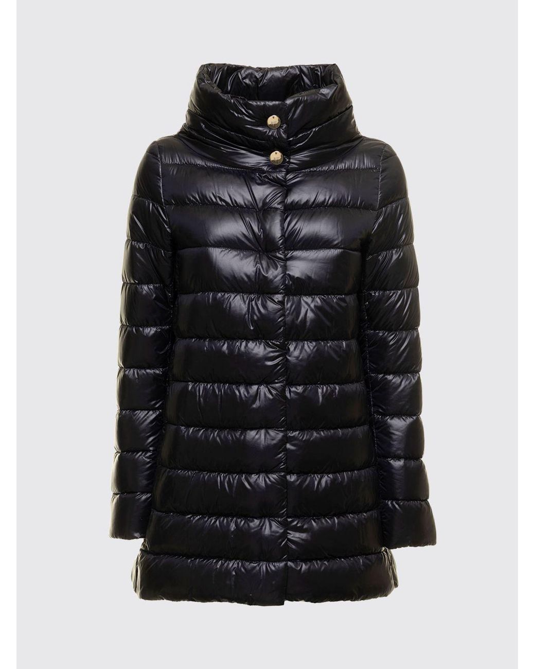Herno Blue Amelia Quilted Waterproof Nylon Down Coat With High Neck