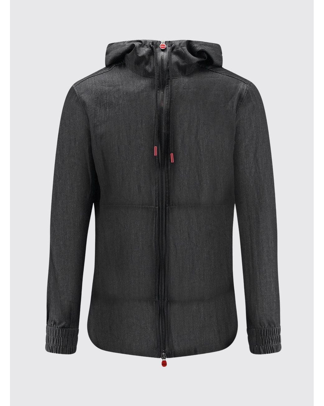 Kiton Blue Slim Fit Hooded Technical Fabric Sports Jacket for men