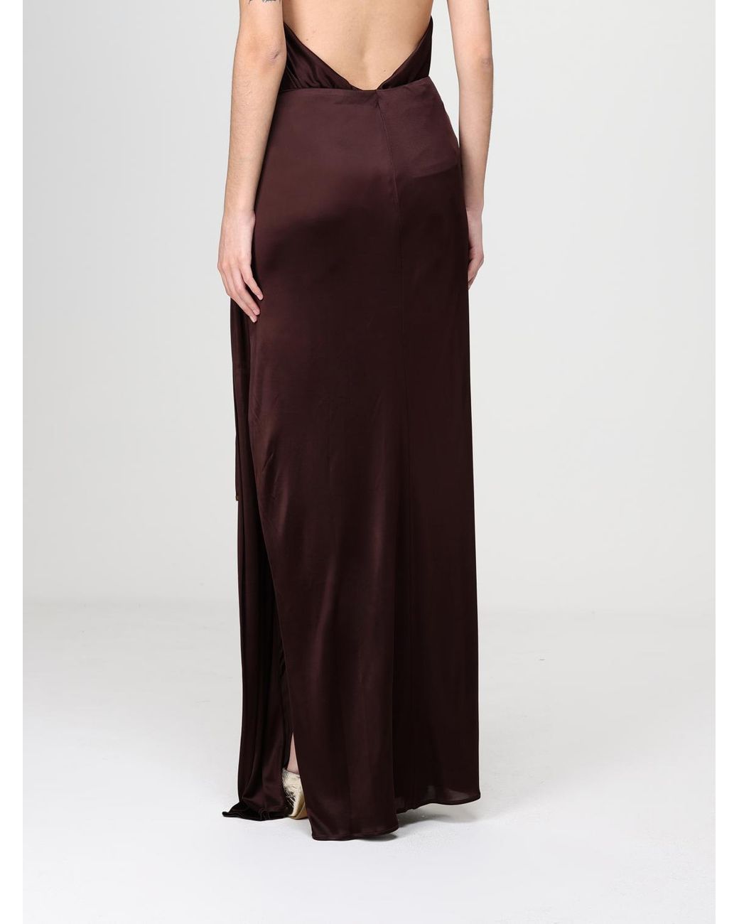 Elisabetta Franchi Brown Jersey Long Skirt