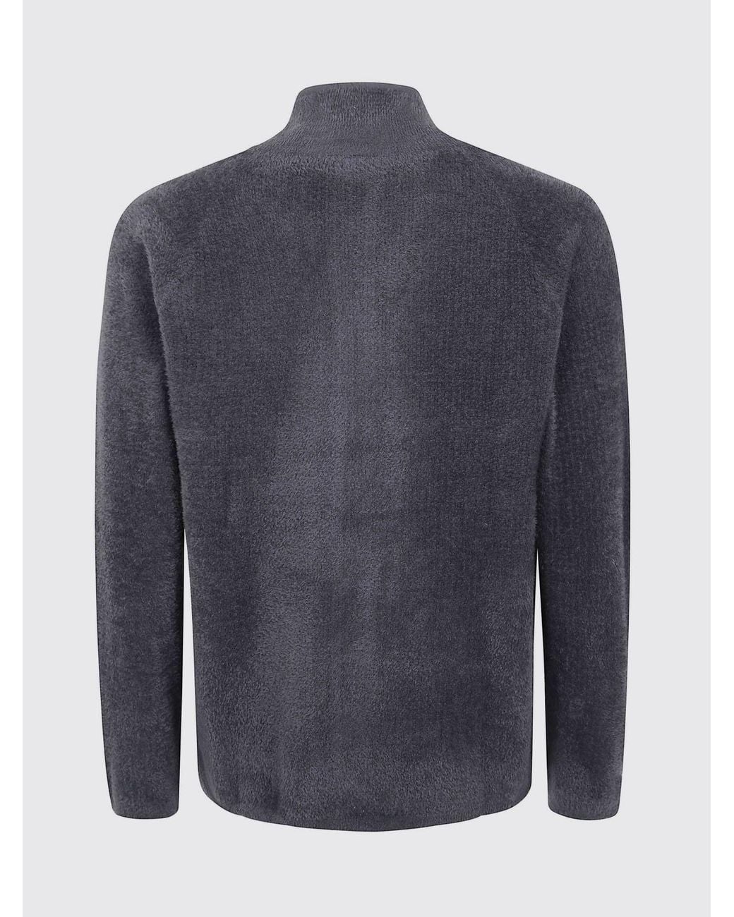 houdini Gray High Neck Zip-Up Cardigan for men