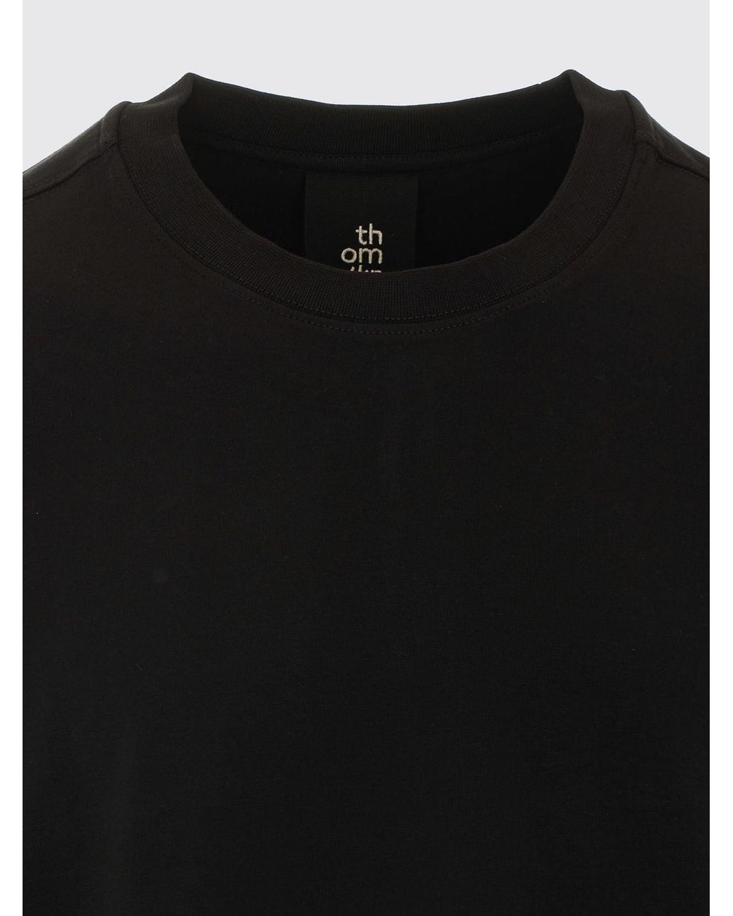 Thom Krom Black Relaxed Fit Cotton And Modal T-Shirt With Dropped Shoulders for men