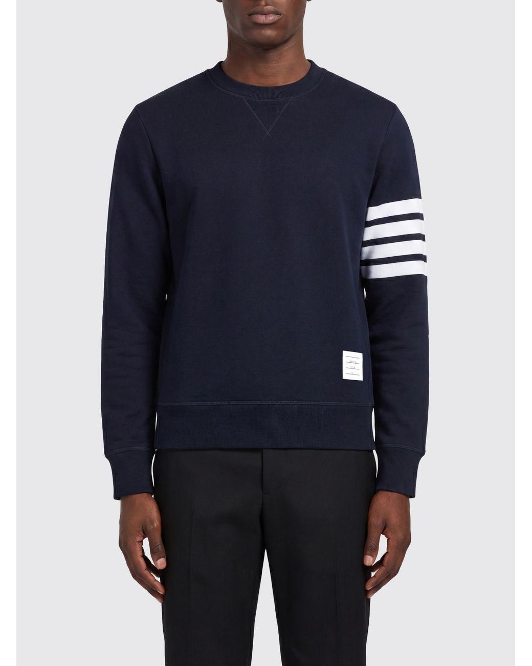Thom Browne Blue Slim Fit Crew Neck Sweatshirt for men