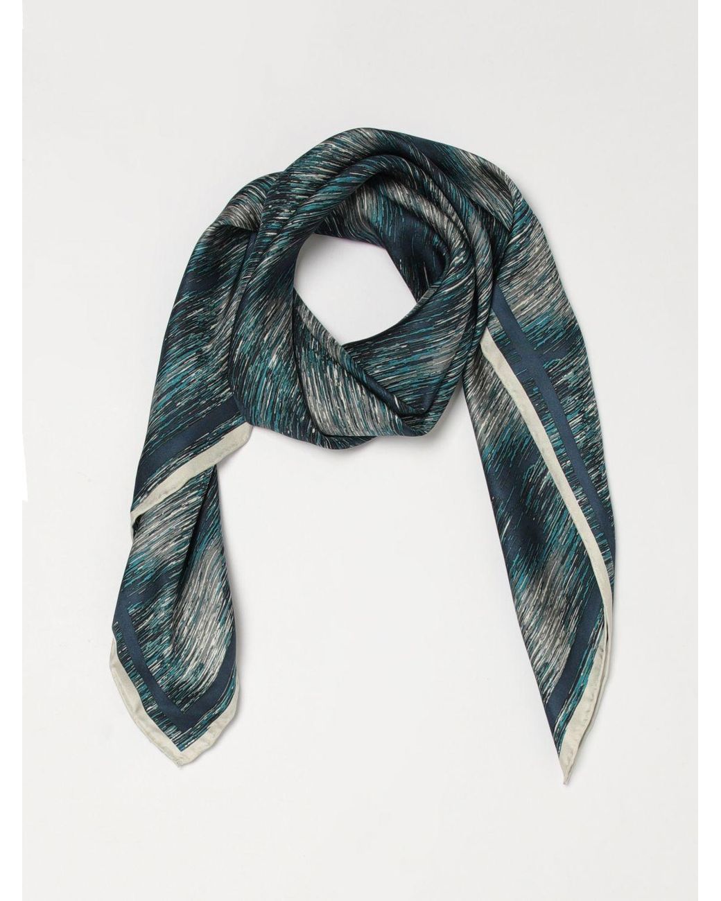 Max Mara Blue Printed Silk Foulard