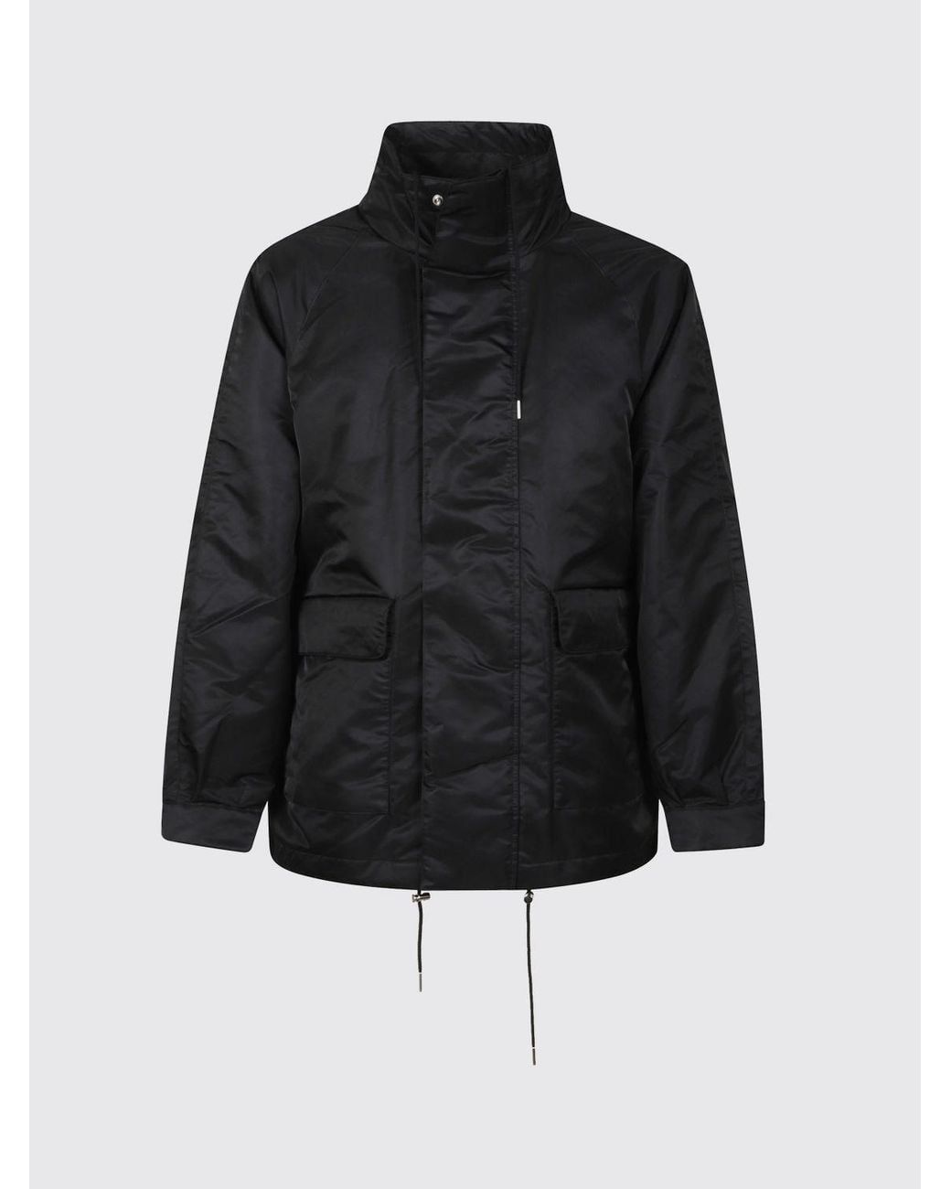 sunflower Blue Short Nylon Parka With A High Neck And Utility Patch Pockets for men