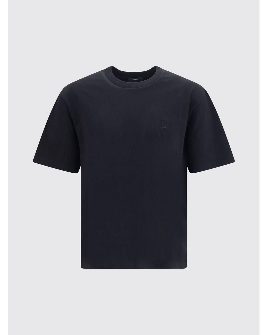 Herno Blue Relaxed Fit Pure Cotton Crewneck T-Shirt for men
