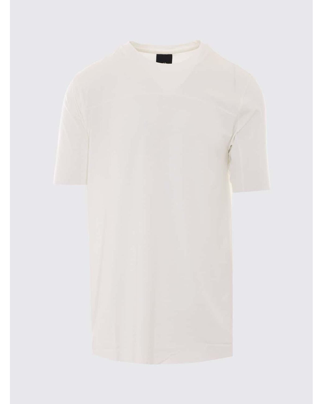 Thom Krom White Short-Sleeved Viscose Crewneck T-Shirt With Contrast Logo for men