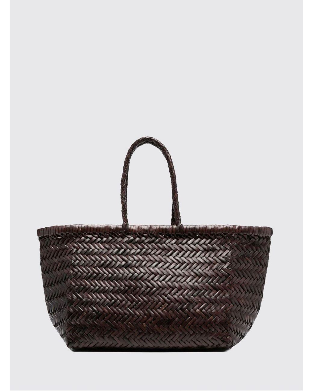 Bolso De Mano Triplo Salto De Piel Trenzada Con Doble Asa Dragon Diffusion de color Brown