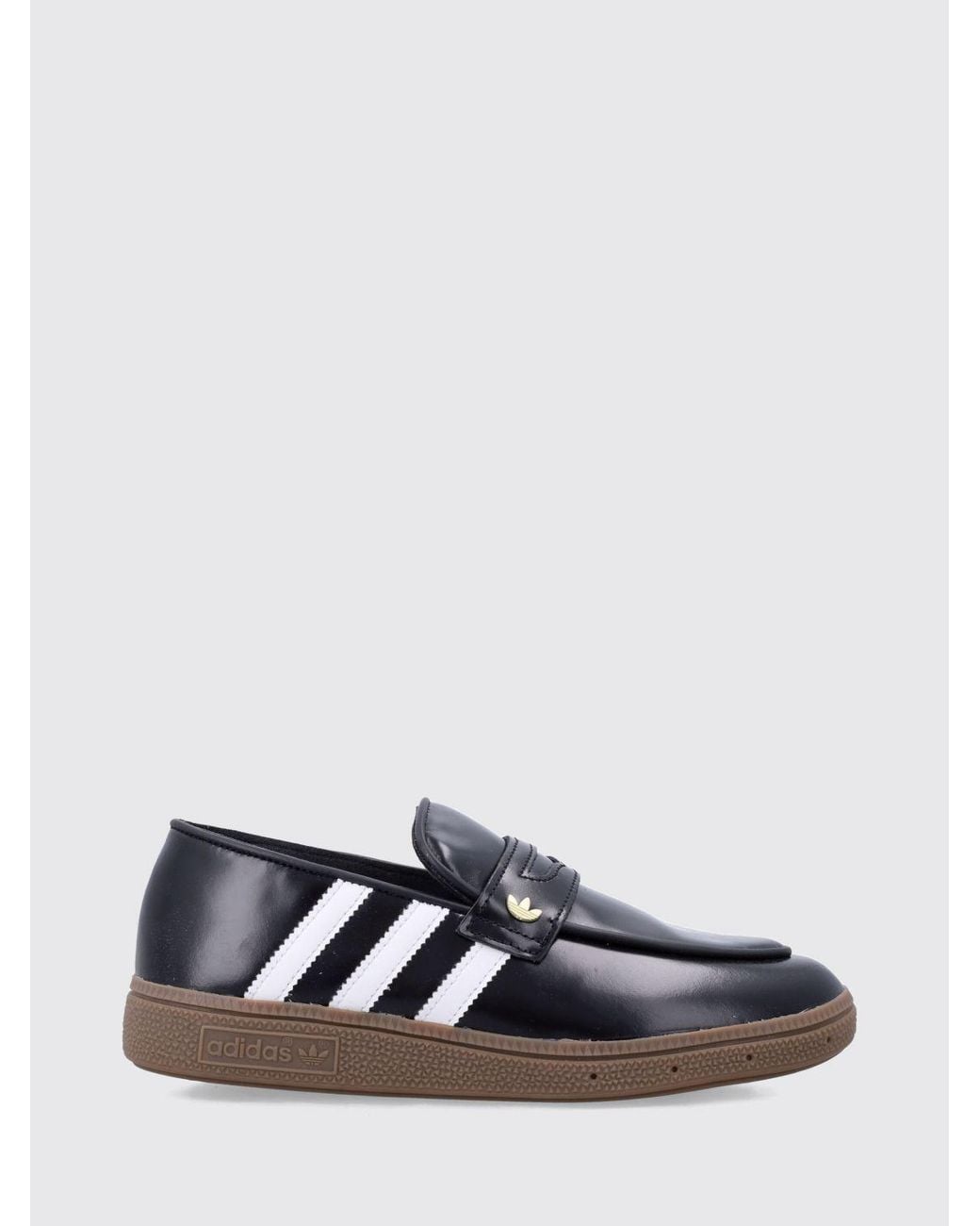 Adidas Originals White Handball Spezial Leather Loafers With 3-Stripes Logo
