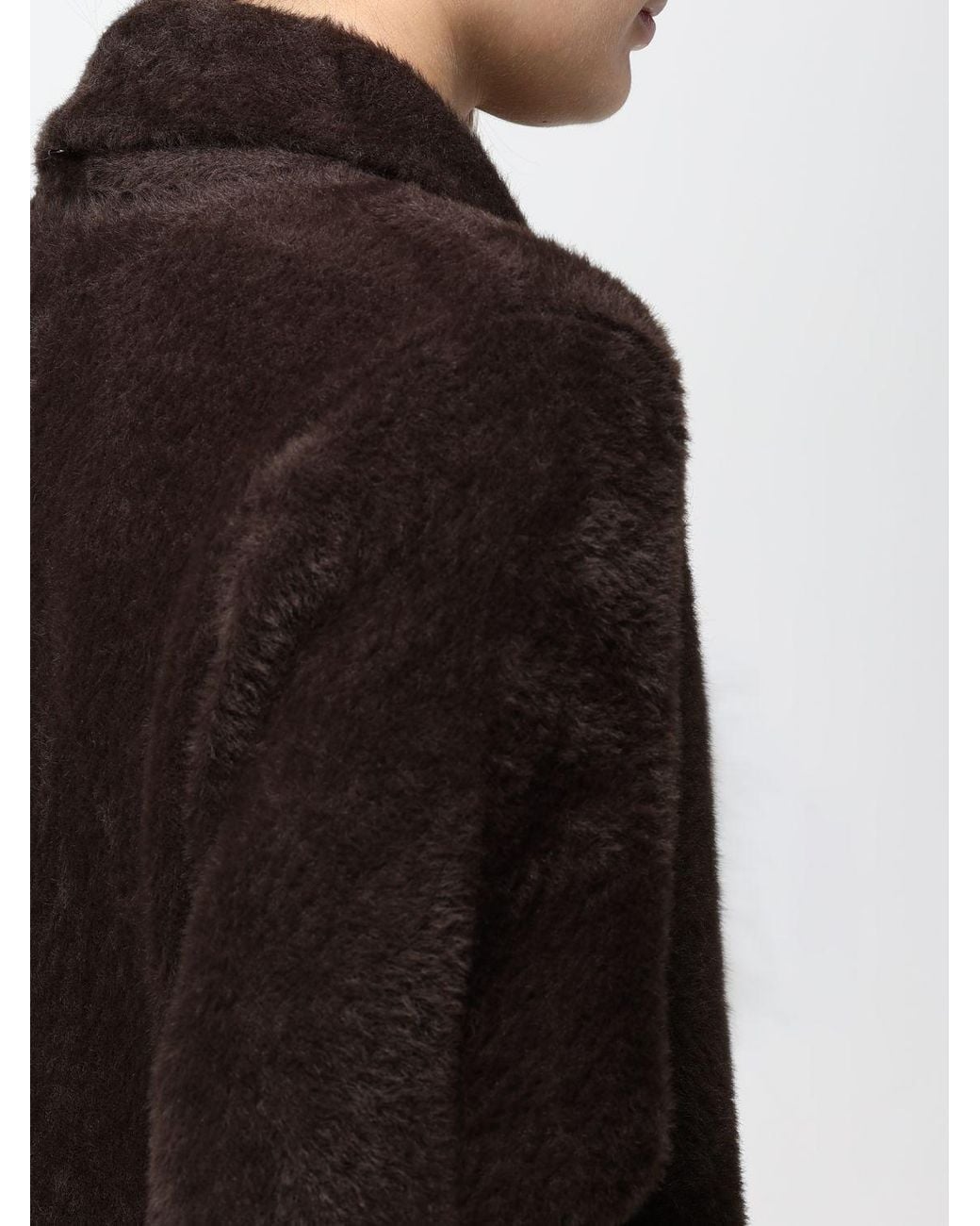Joseph Ribkoff Black Long Faux Fur Coat With Shawl Collar