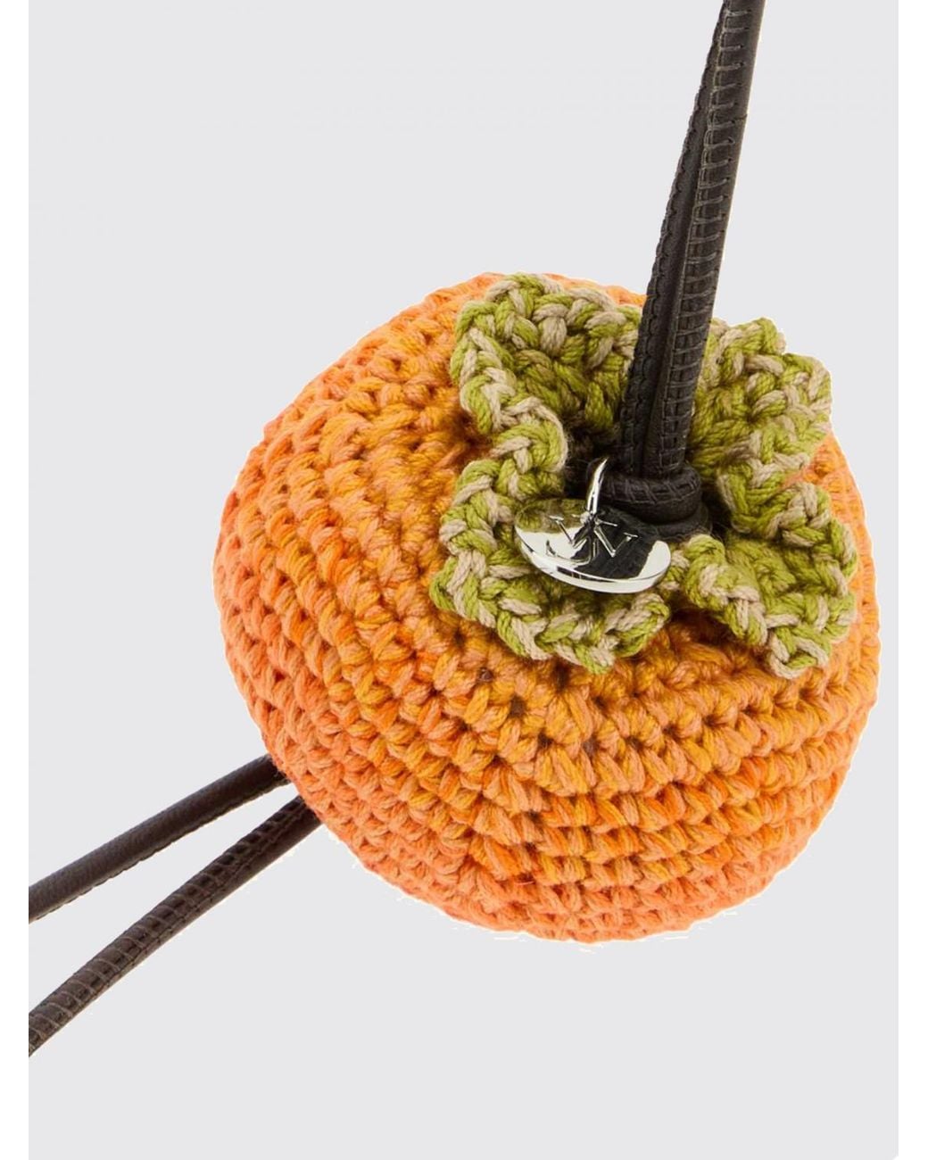 J.W. Anderson White Crochet Cotton Keychain With Leather Details for men