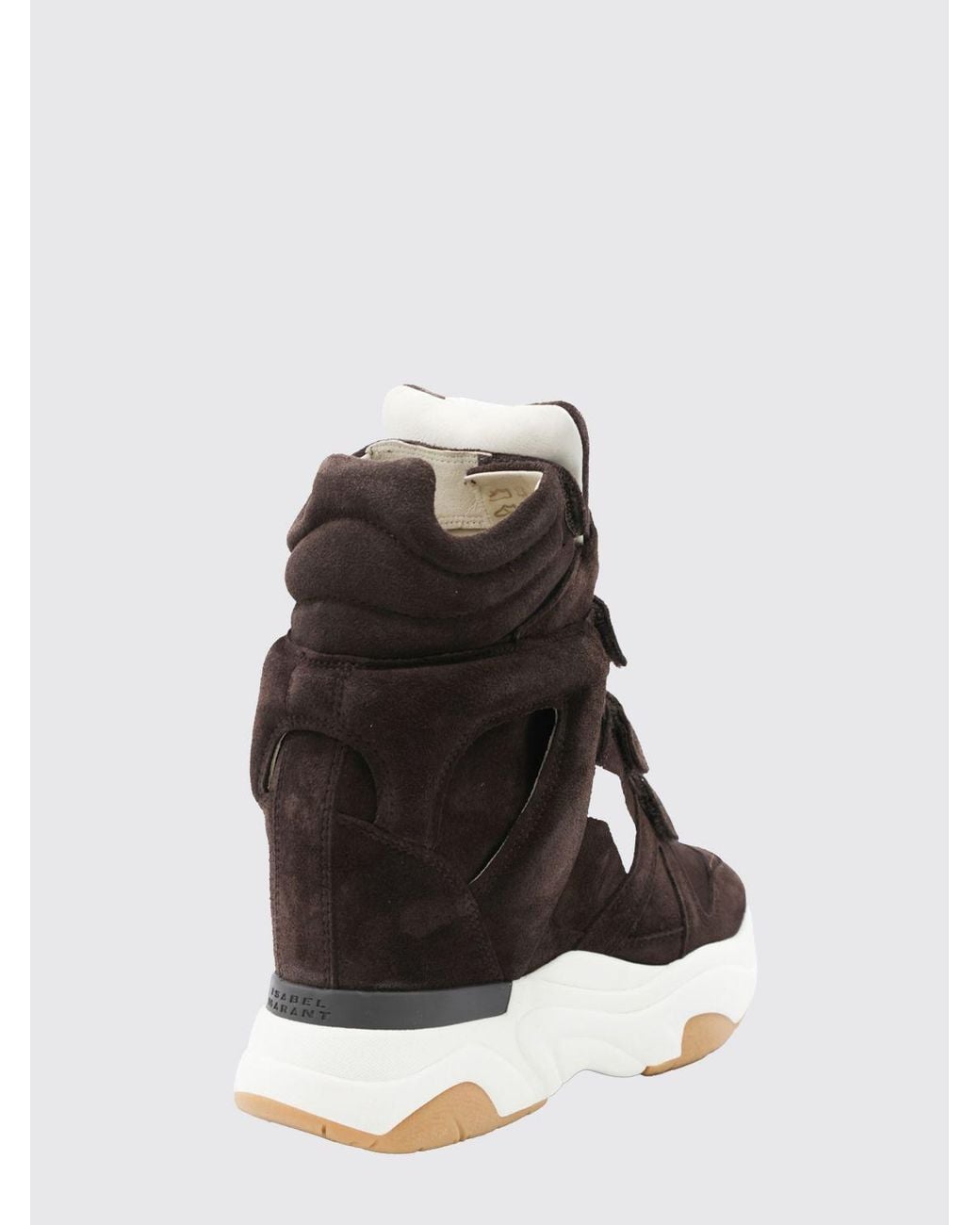 Isabel Marant Brown Balskee Suede High-Top Wedge Trainers