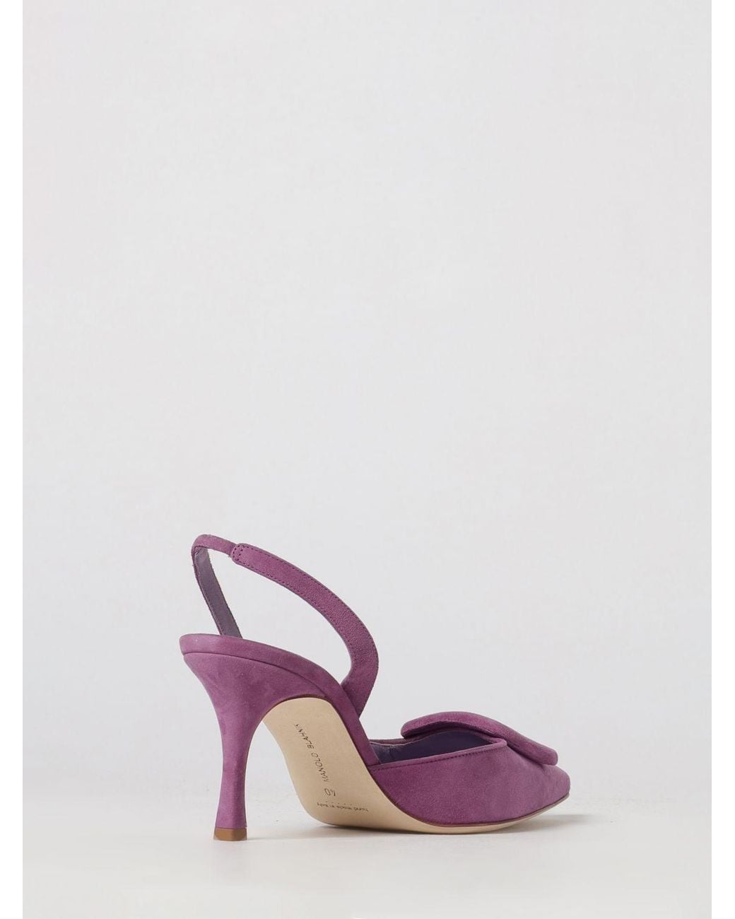 Manolo Blahnik Pink Maysli Suede Slingback Pumps With Mid Heel