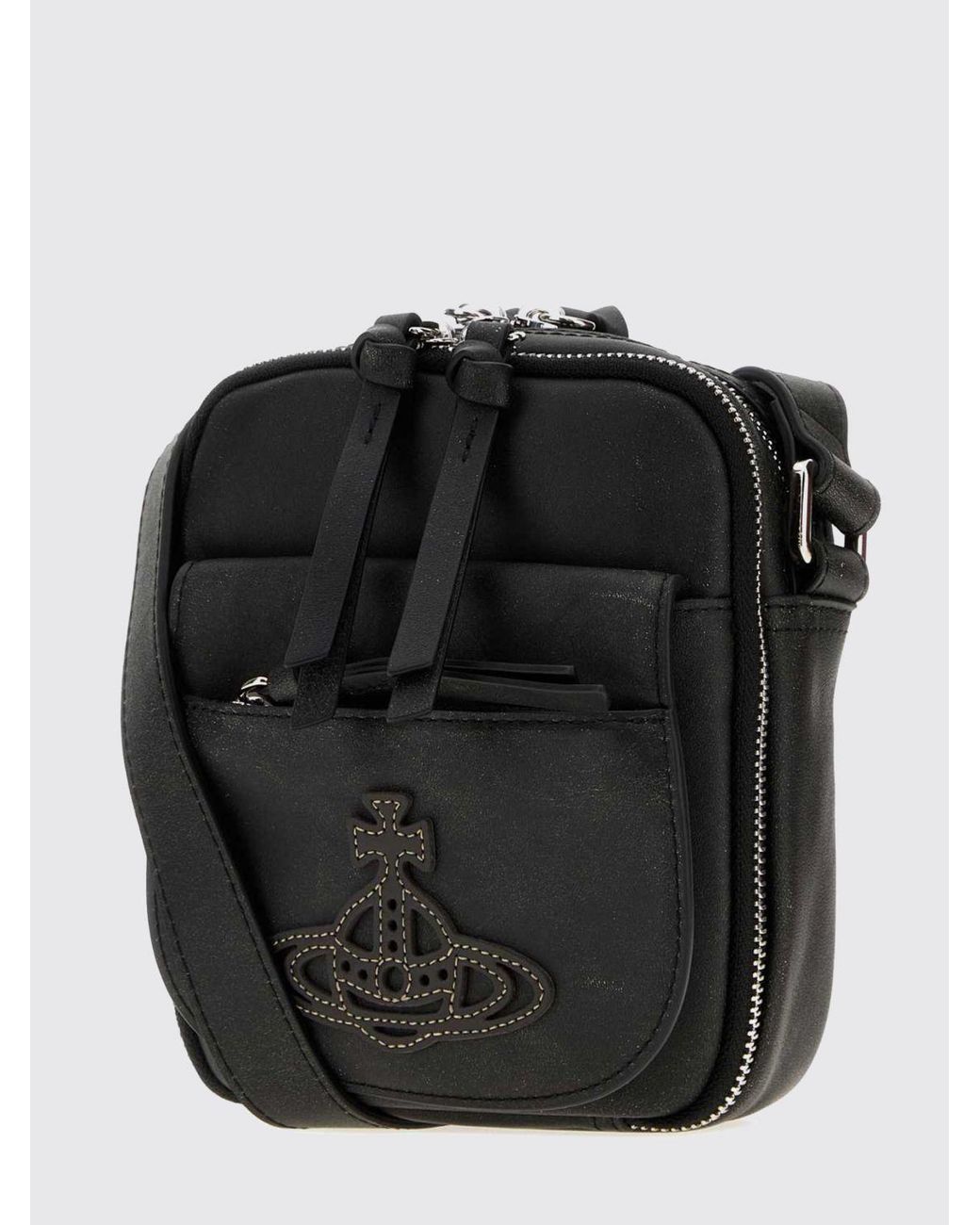 Vivienne Westwood Black Eton Mini Leather Crossbody Bag With Orb Logo