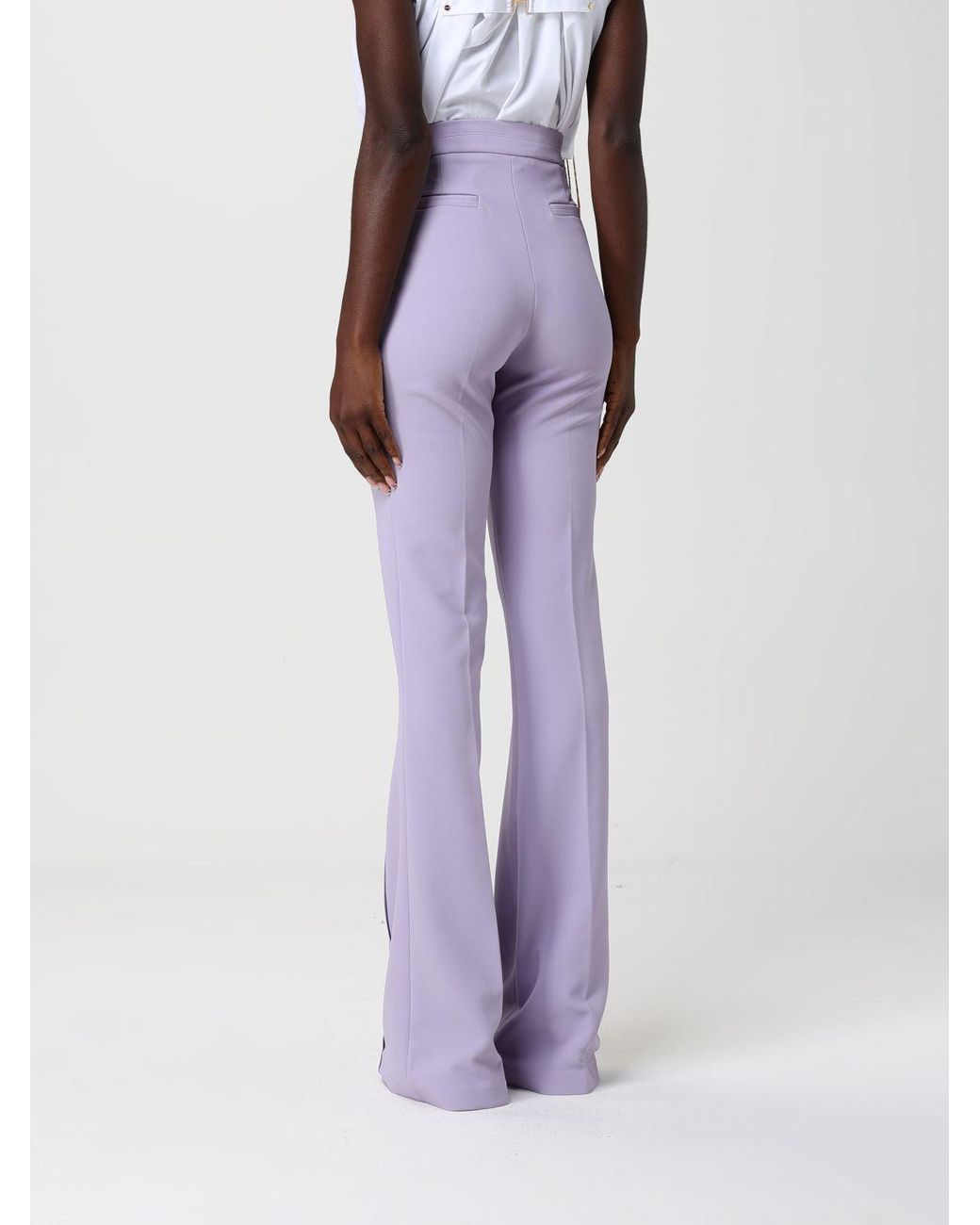 Elisabetta Franchi Purple Crepe Trousers