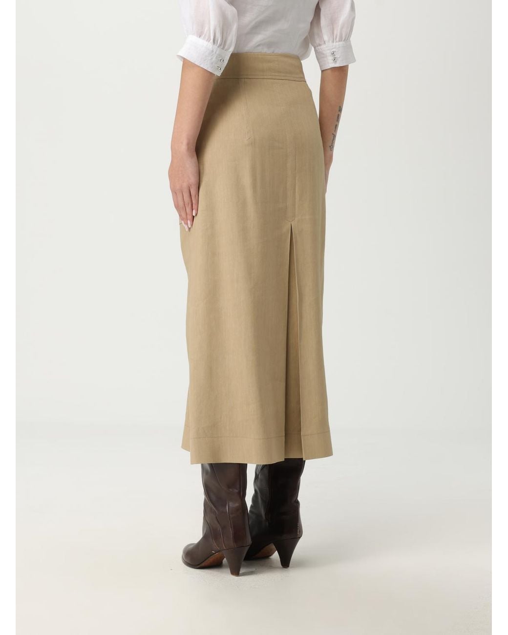 Alberta Ferretti Natural Skirt