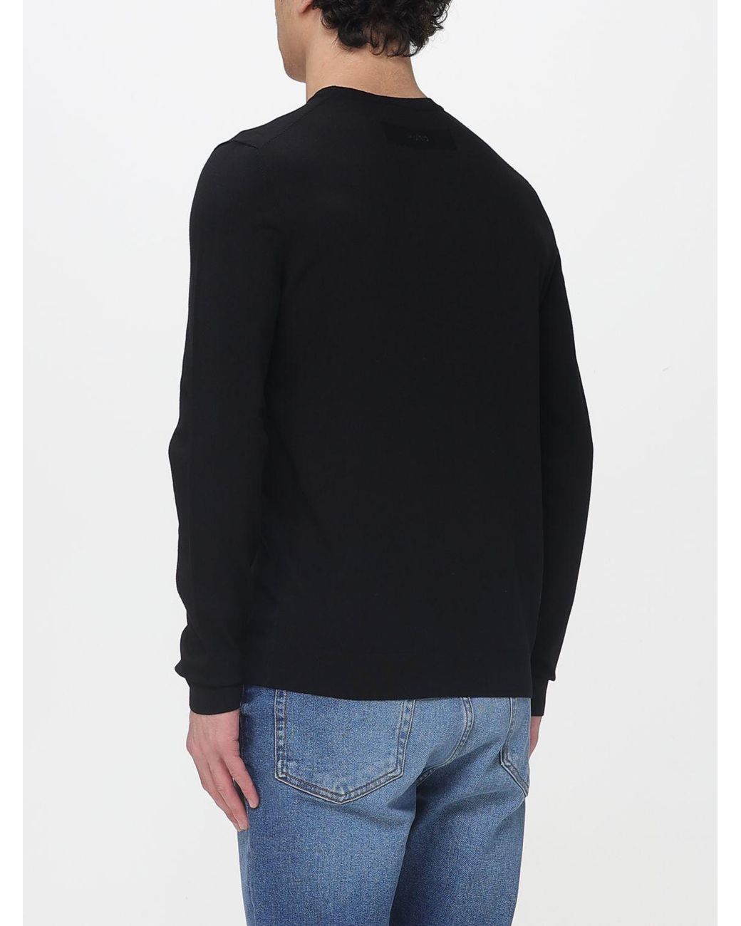 HUGO Black Basic Crew Neck Top for men