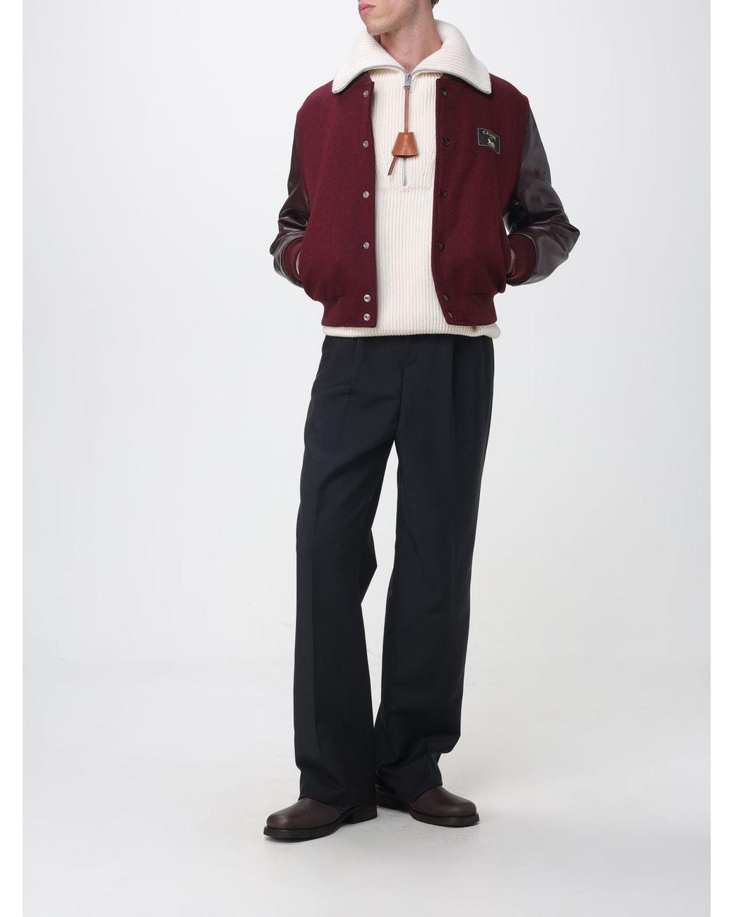 Céline Red Varsity Bomber Jacket for men