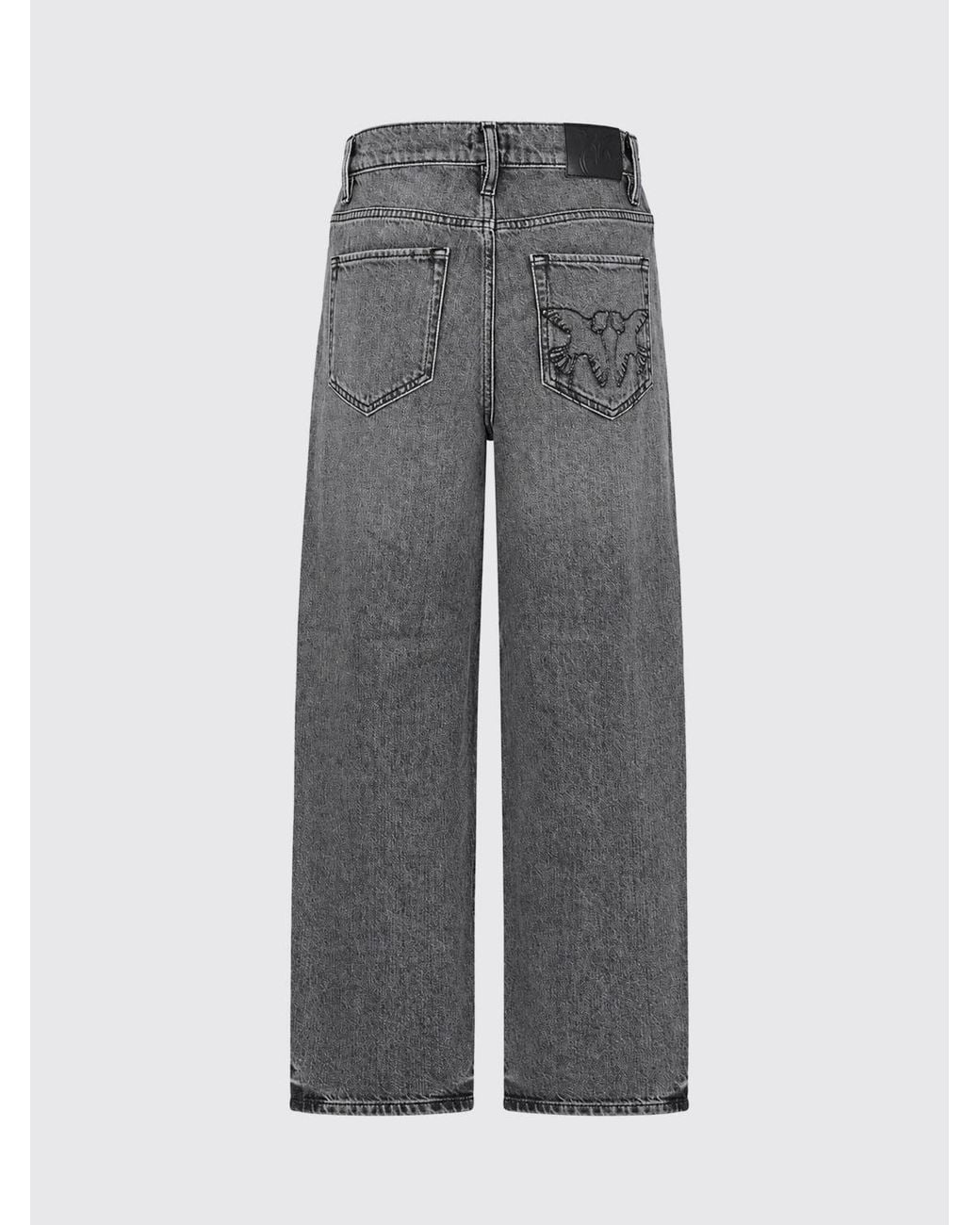 Pinko Gray Estelle Mid-Rise Baggy Jeans