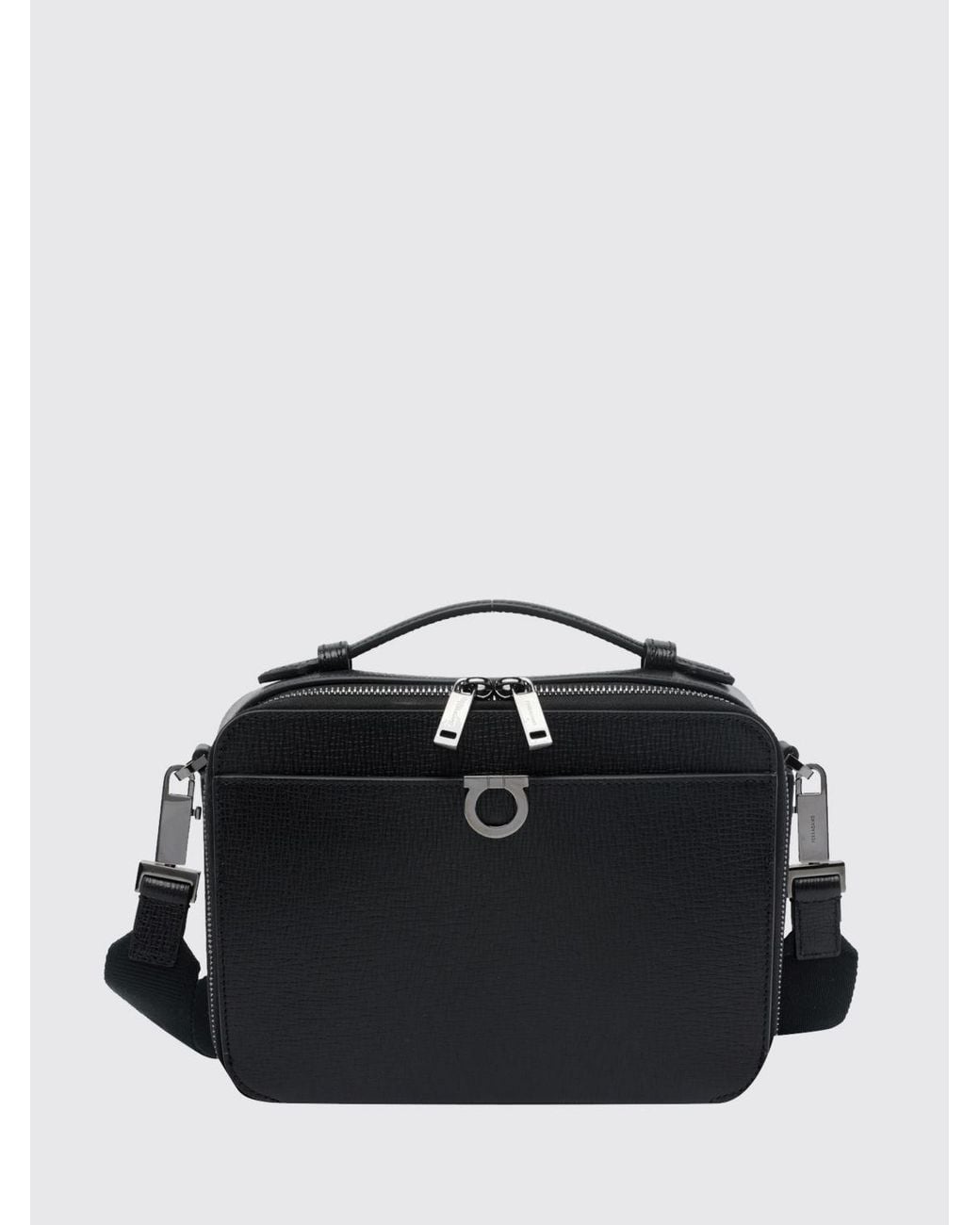 Borsa A Tracolla Gancini di Ferragamo in Black da Uomo