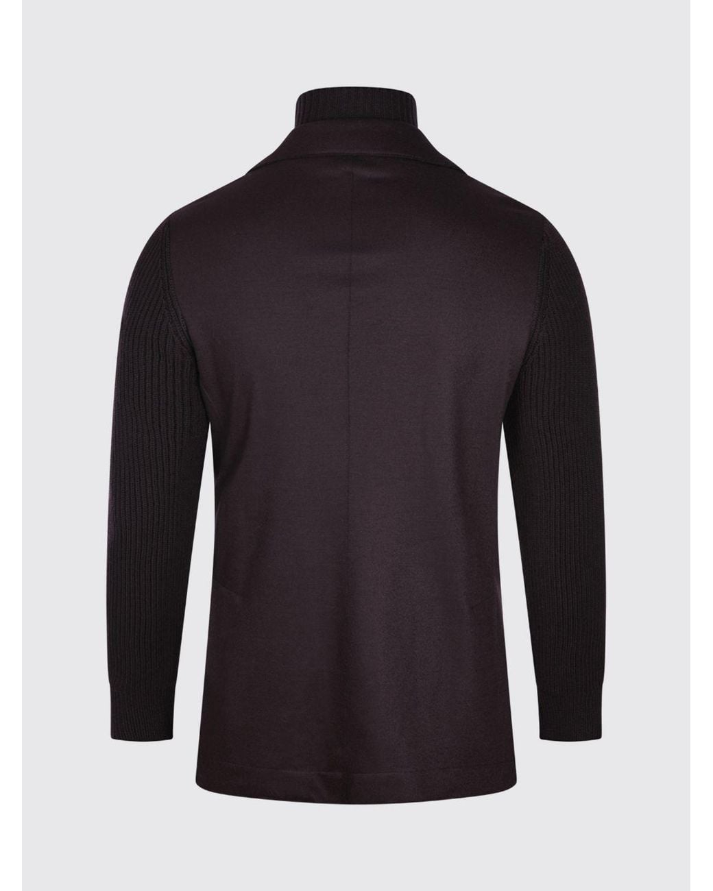 Eleventy Blue Single-Breasted Knit Wool Blazer With Notch Lapels for men