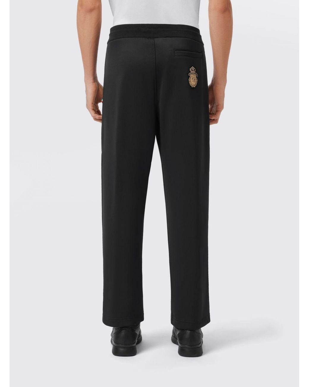 Billionaire Black Cotton Jogging Trousers for men
