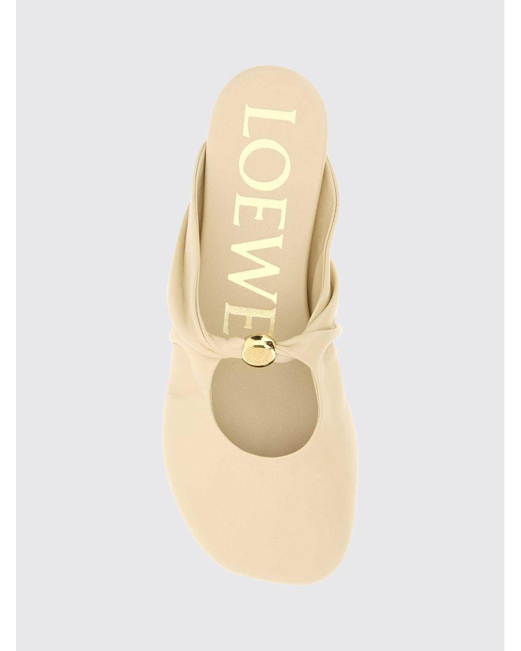 Loewe Natural Pebble Draped Nappa Leather Mules