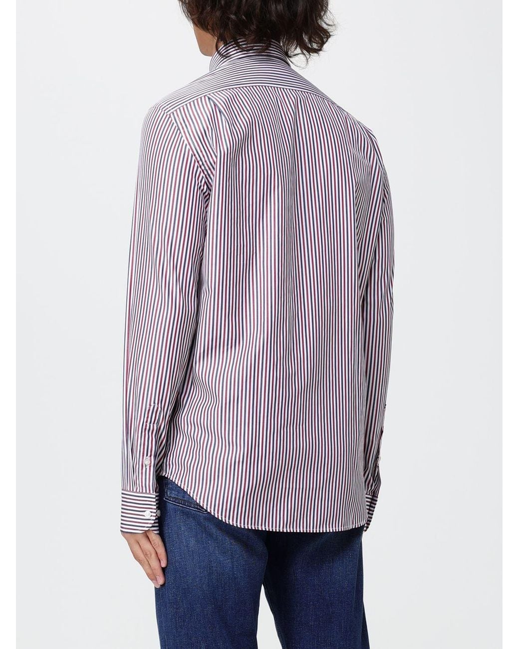 Paul & Shark Purple Paul &Amp Shark Striped Cotton Poplin Shirt With A Slim Fit for men