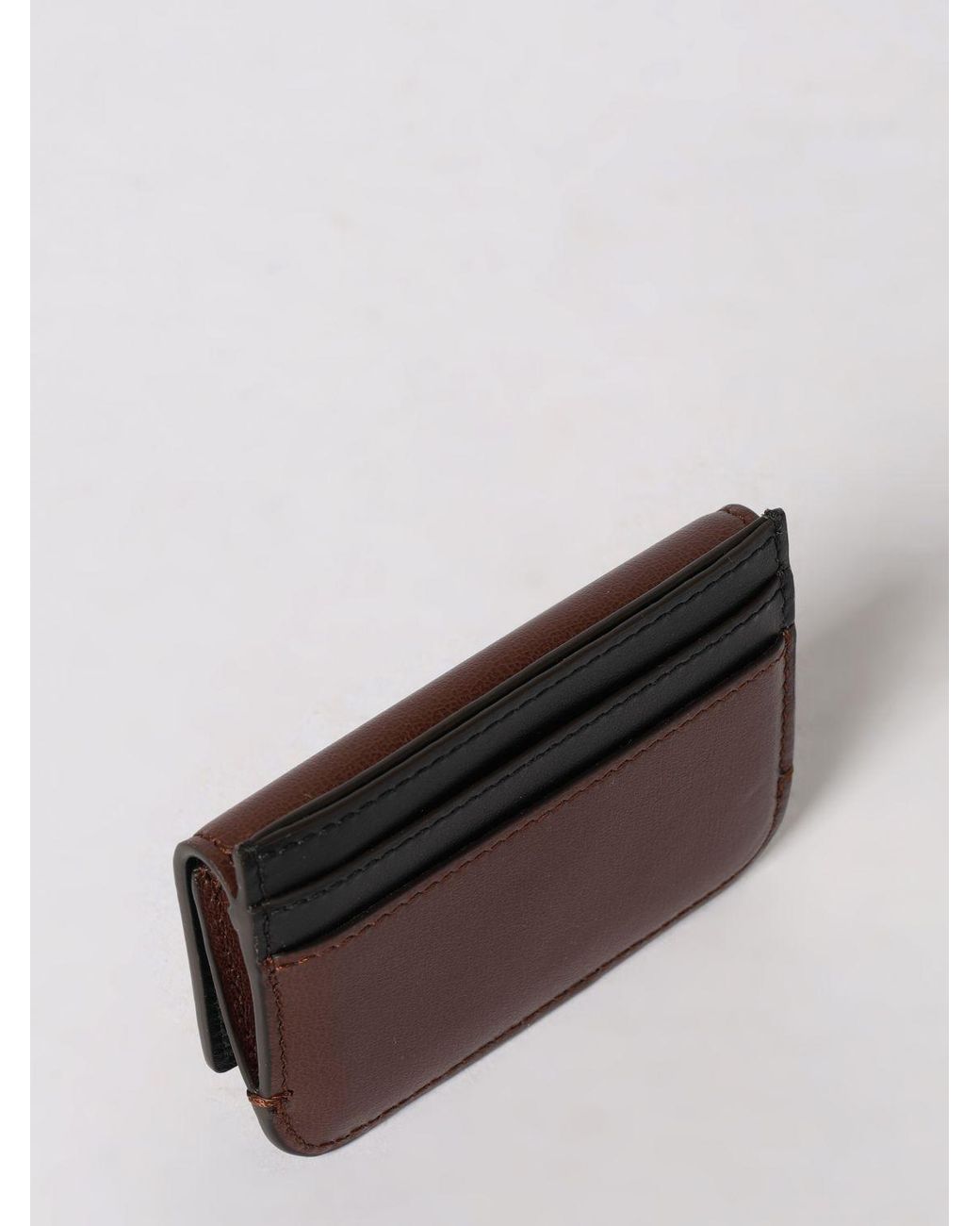 Fendi Brown Leather Credit Card Holder for men