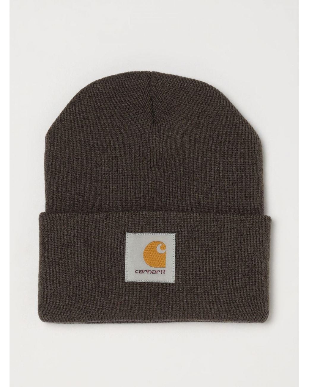 Carhartt Black Acrylic Beanie Hat With Cuffed Brim And Embroidered Logo for men