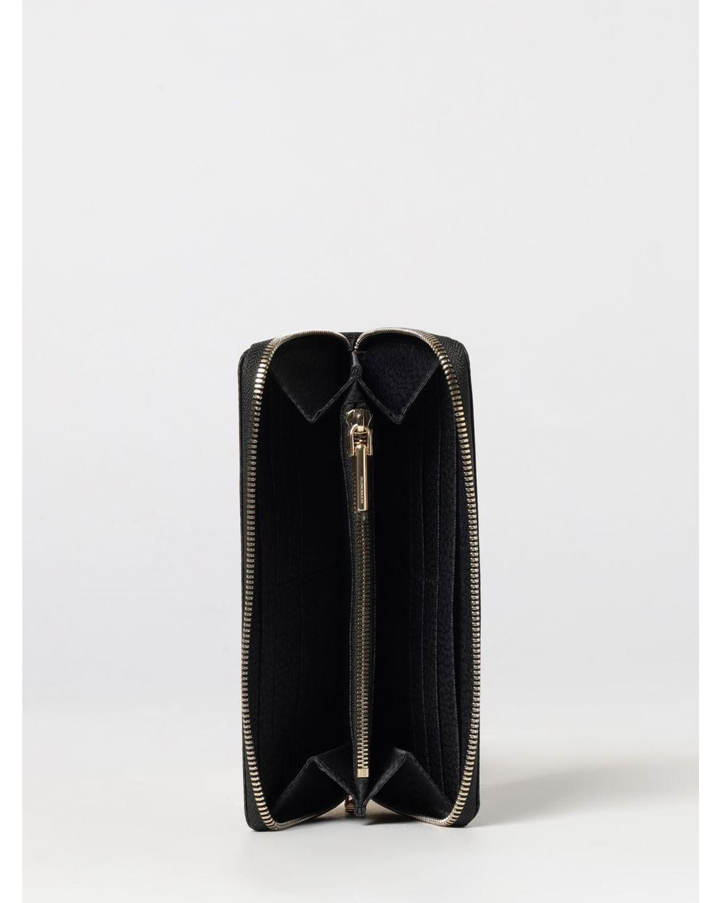 Borbonese Black Continental Polka Dot Recycled Nylon Zip-Around Wallet