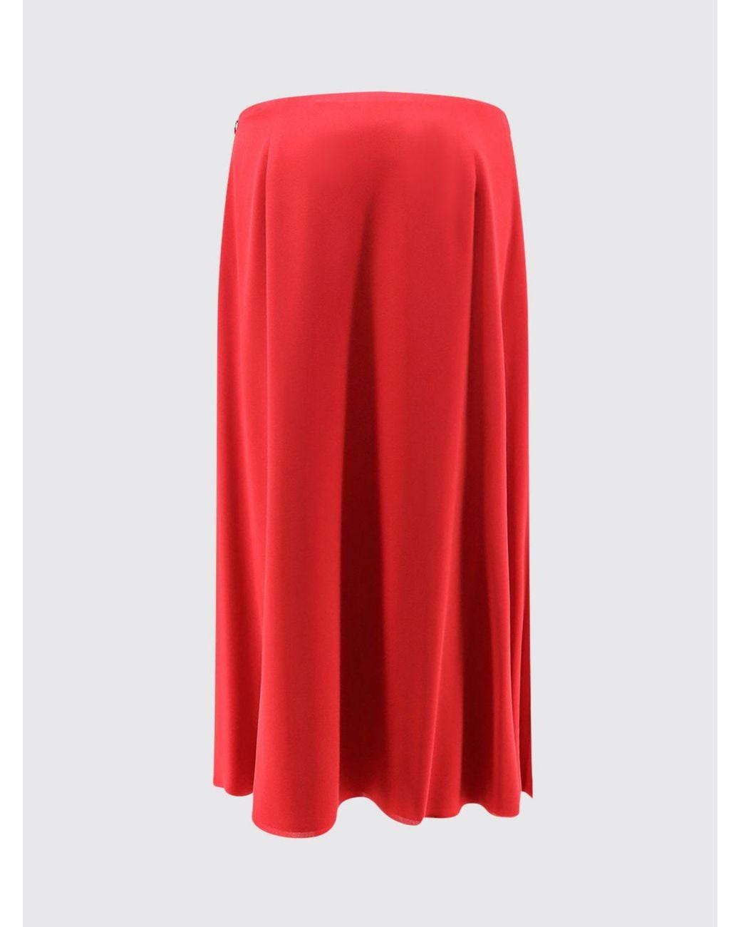Valentino Garavani Red High-Waisted A-Line Midi Skirt