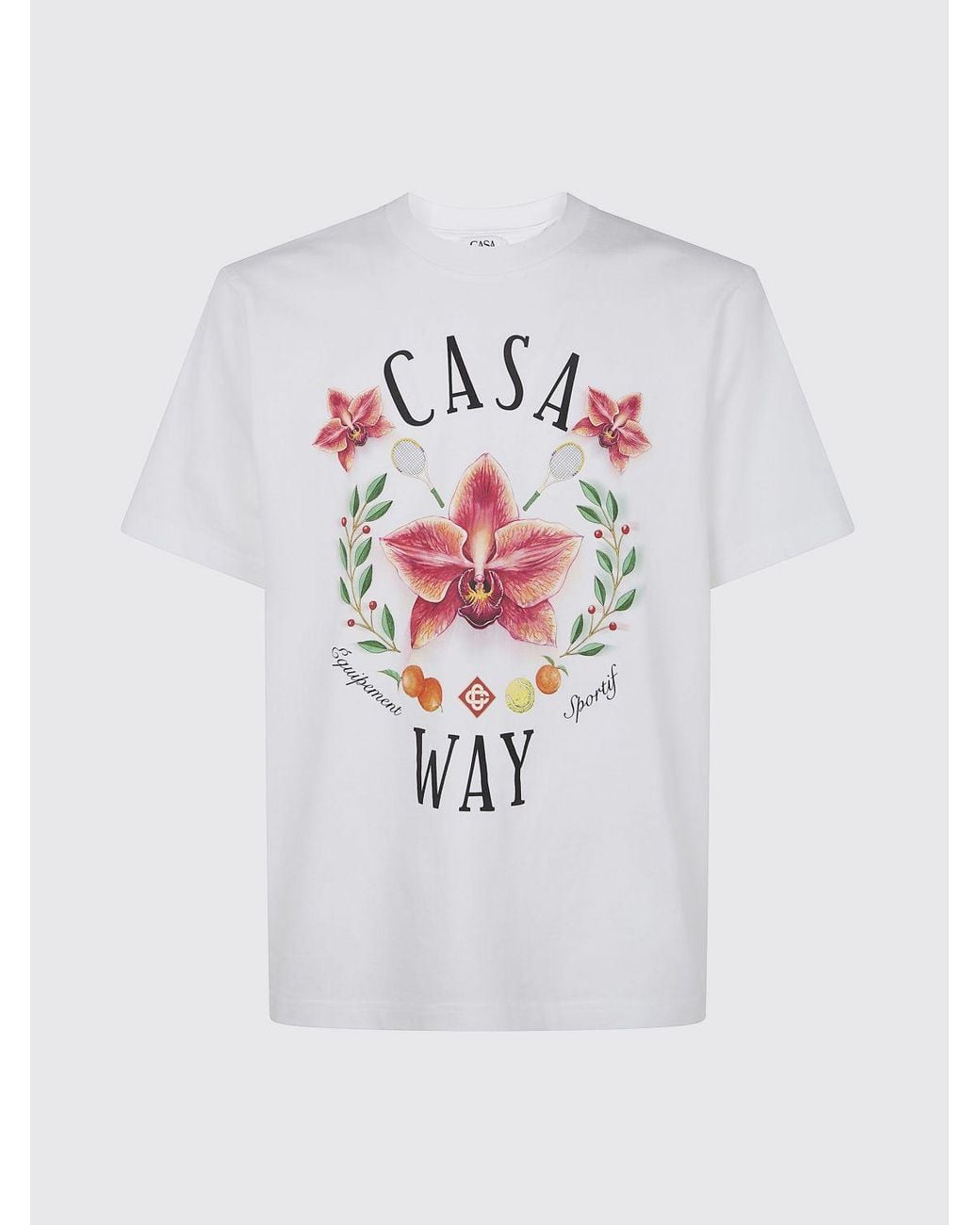 Casablanca White Printed Organic Cotton T-Shirt for men