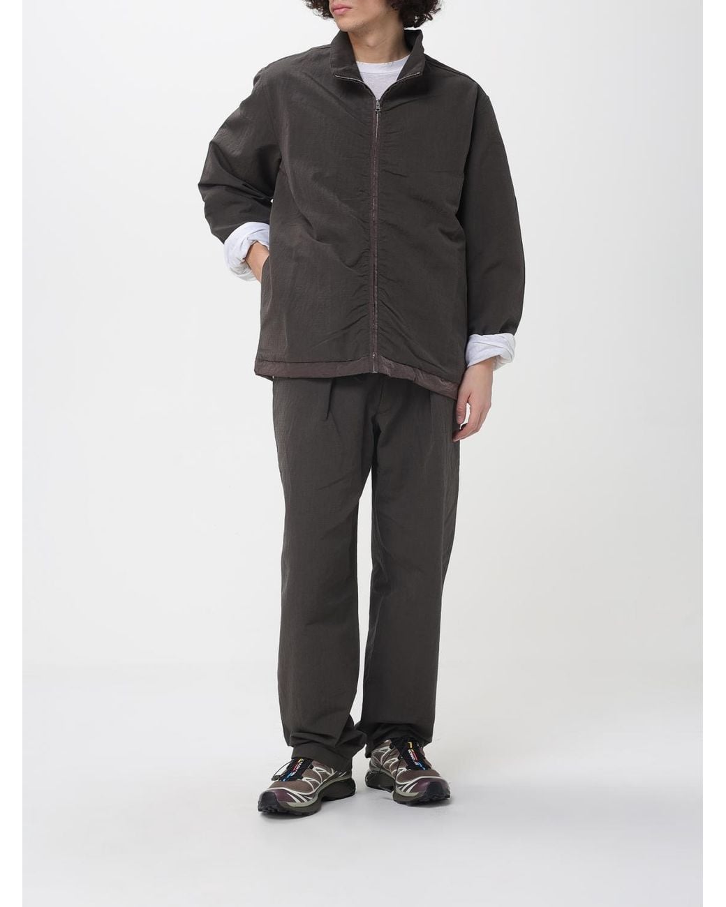 RANRA Gray Cotton Blend Wide-Leg Trousers for men