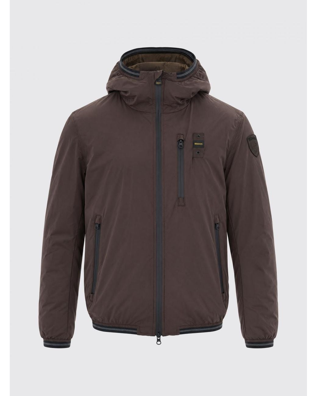 Blauer Brown D-Devon Lightweight Windproof Jacket With Hood And Logo for men