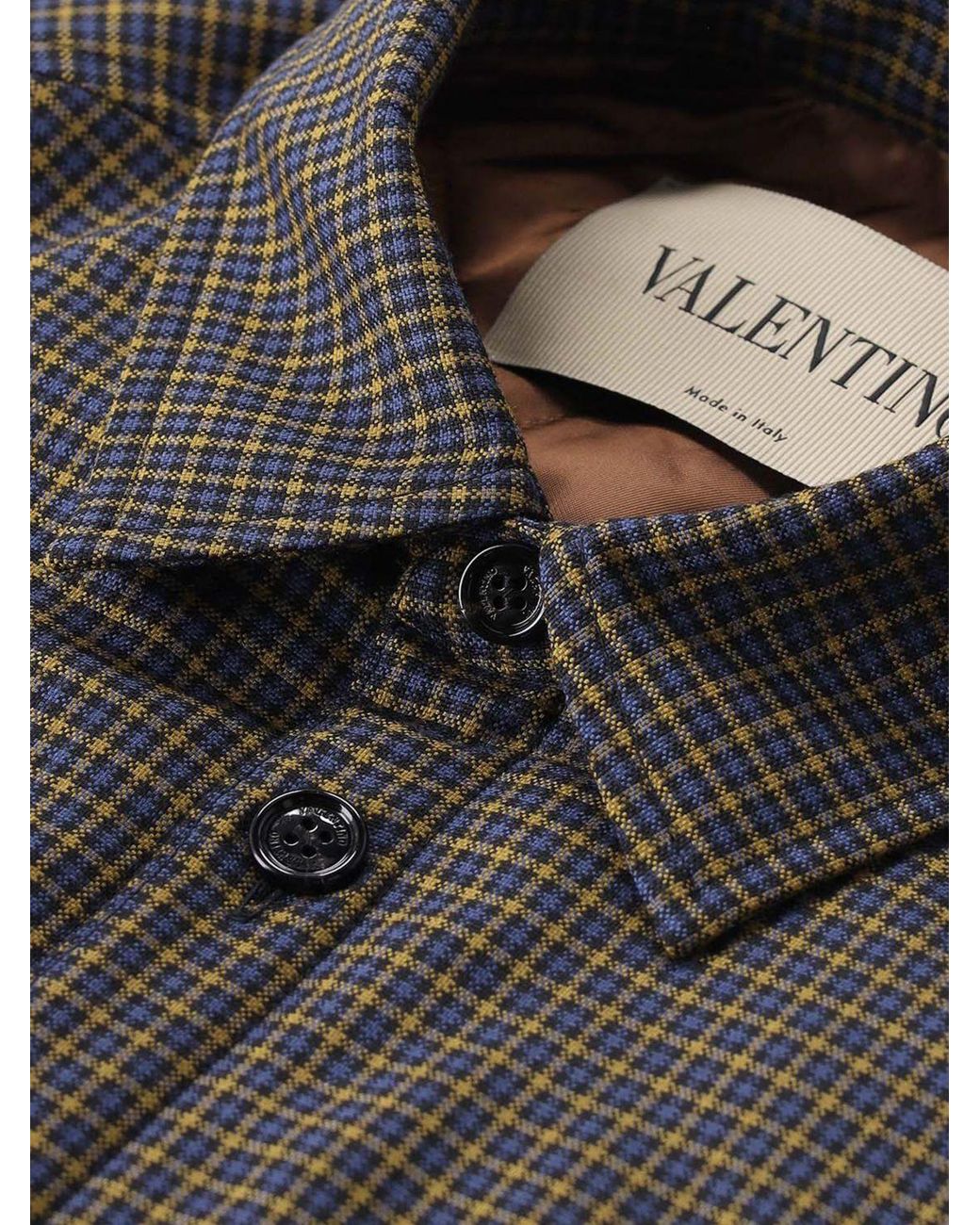 Valentino Garavani Gray Vlogo Signature Check Wool Shirt Jacket for men