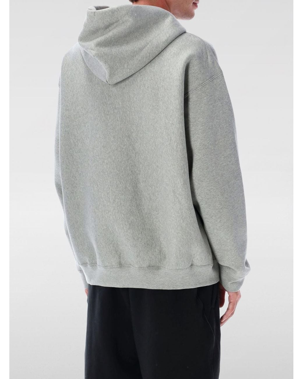 Nike Gray Cotton Blend Hooded Sweatshirt for men