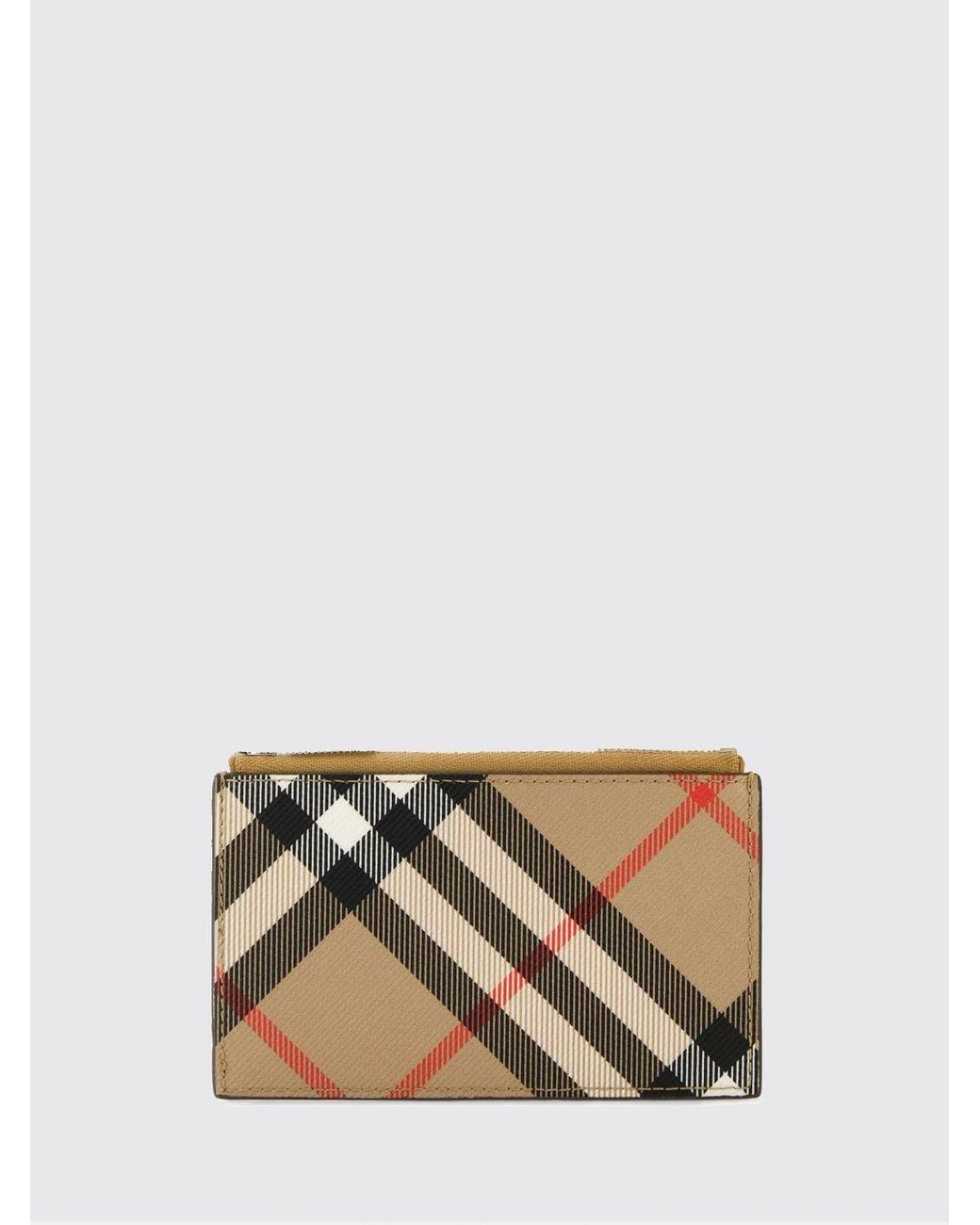 Burberry Natural Vintage Check Coated Cotton Flat Card Holder for men